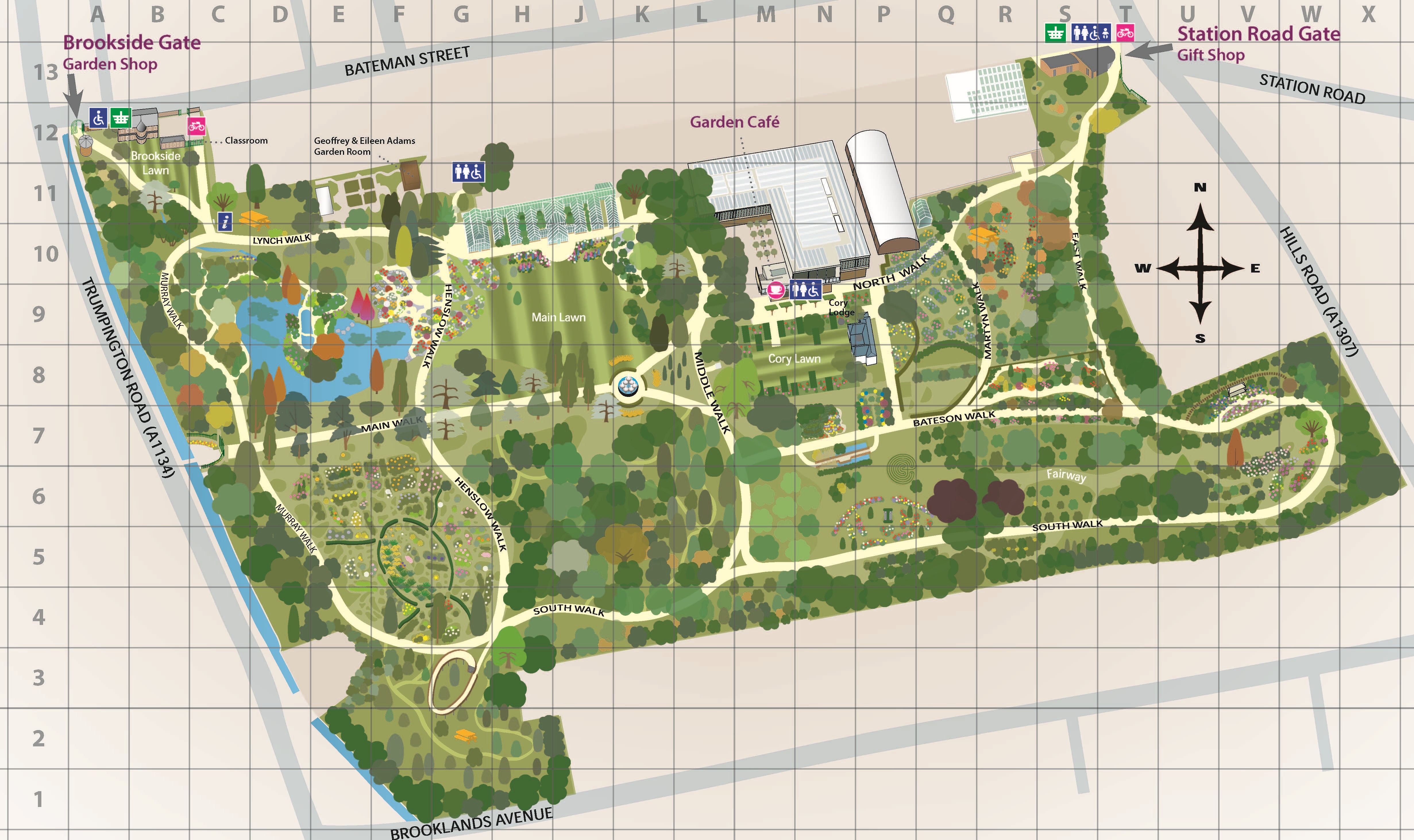 Visitor map of the Botanic Gardens