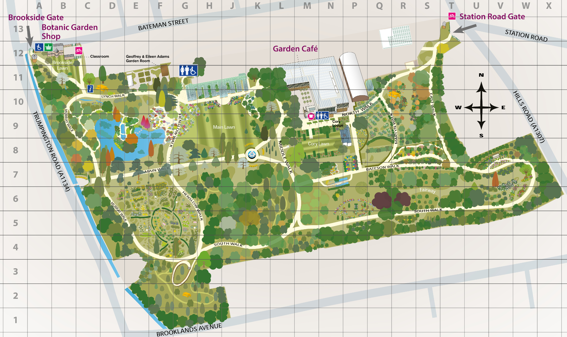 Visitor map of the Botanic Gardens
