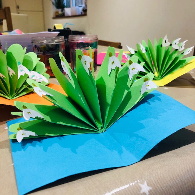 Image of a snowdrop pop-up card